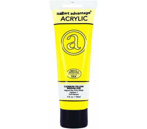 Art Advantage - Acrylic Paint 4-ounce Cadmium Yellow Med