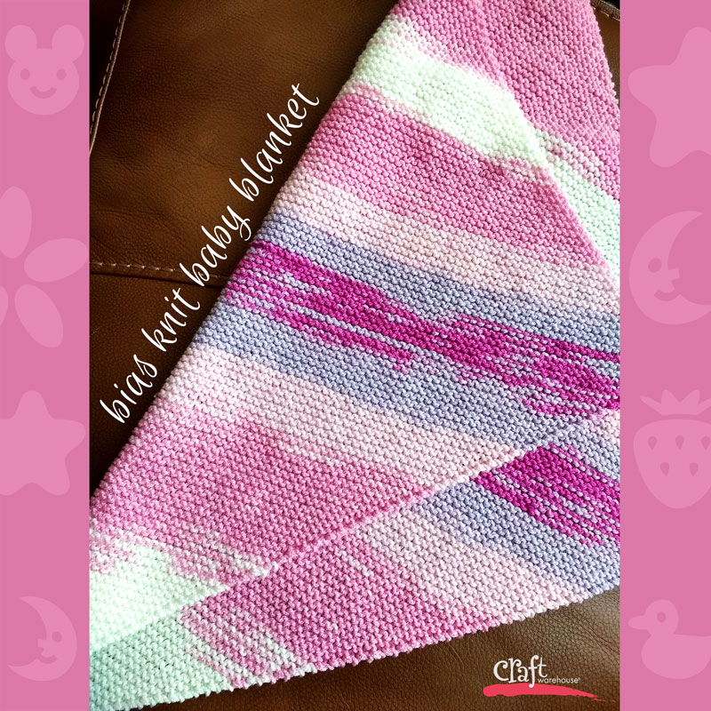 Free Pattern for Bias Knit Baby Blanket