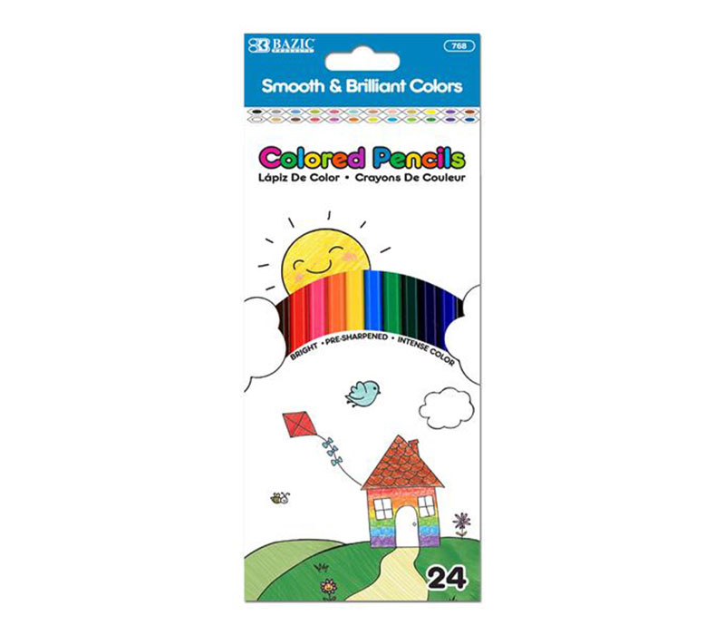 Bazic Colored Pencil Set - 24 Piece