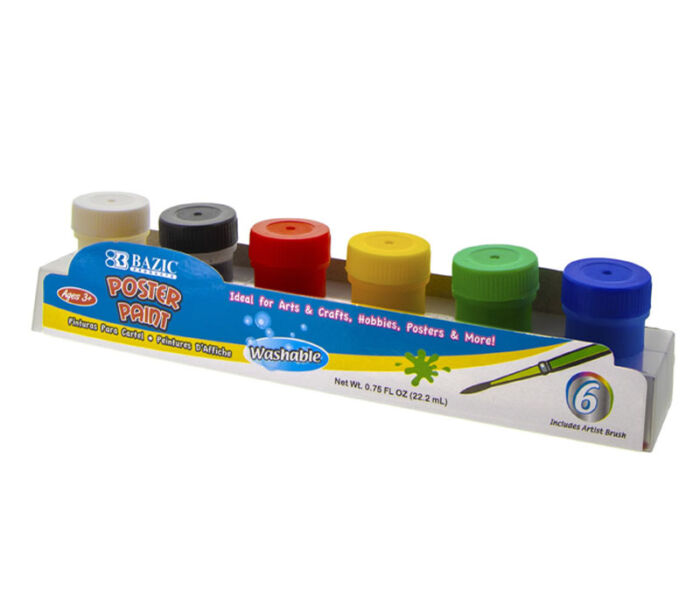 Bazic Poster Paint Set - 6 Color