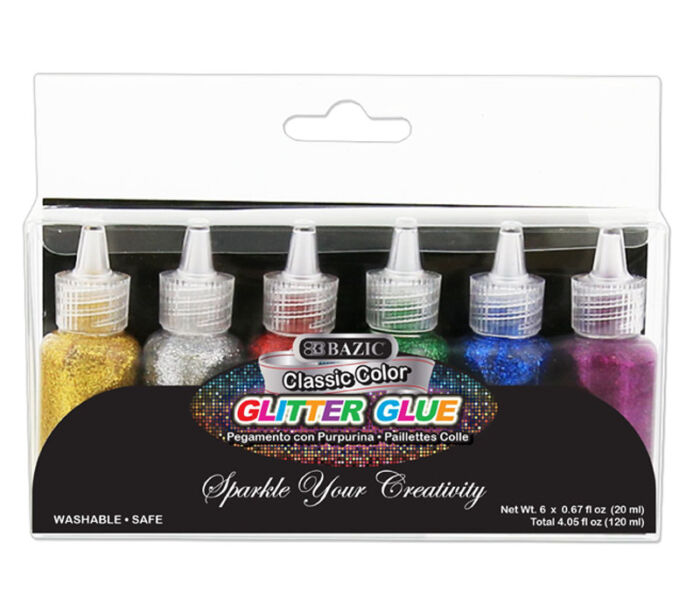 Bazic Glitte Glue Set - Classic Color - 6 Piece