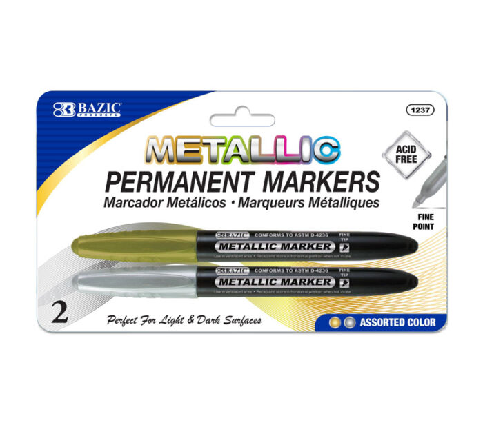 Bazic Markers - Silver and Gold Metallic - 2 Piece