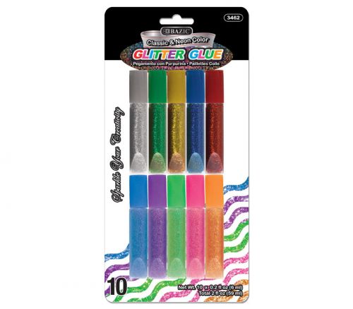 Bazic Glue Pen - Glitter Mini - 10 Piece