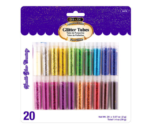 Bazic Glitter Tubes - 20 Piece