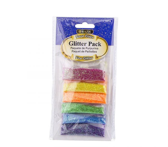 Bazic Glitter Pack - Neon Color - 6 Piece