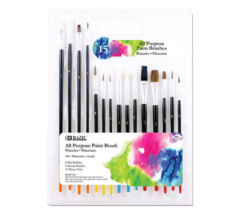 Bazic All Purple Brush Set - 15 Piece