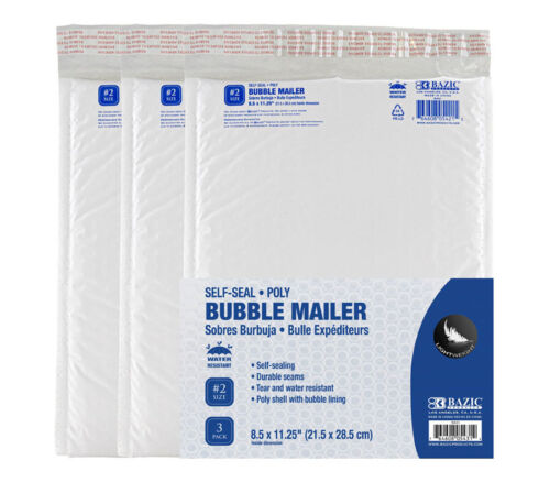 Bazic Bubble Mailer - 8.5-inch x 11.25-inch - 3 Piece