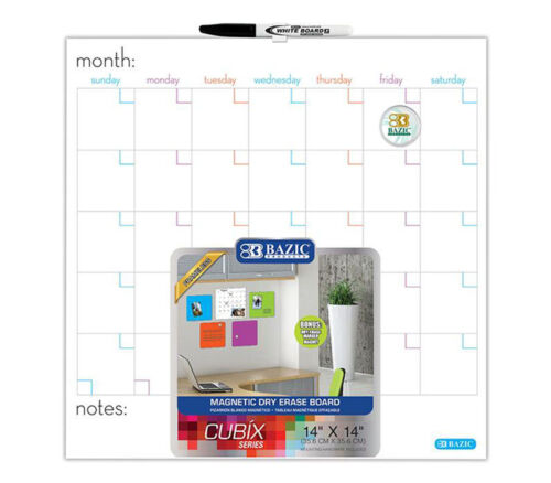 Bazic Dry Erase Calendar Tile - 14-inch x 14-inch