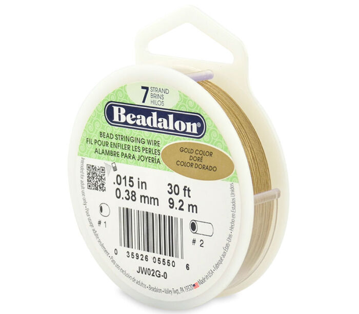 Beadalon 7 Strand Bead Wire .015 Gold