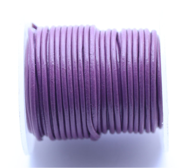 Leather Purple - dyed - 1.5mm Round 10 meters