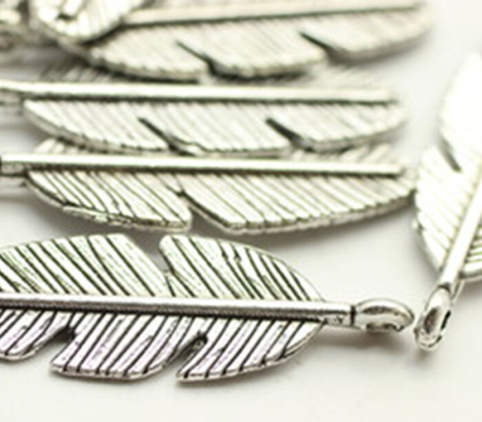 Feather - Drop - Antique Silver Plated