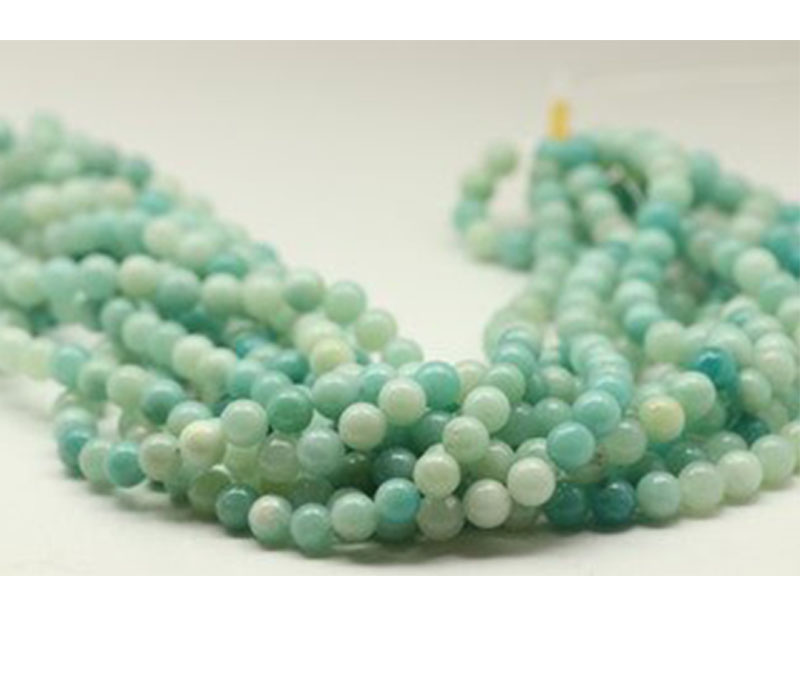 Amazonite - Mix - Natural - Smooth Round with 2.5mm Large Hole.