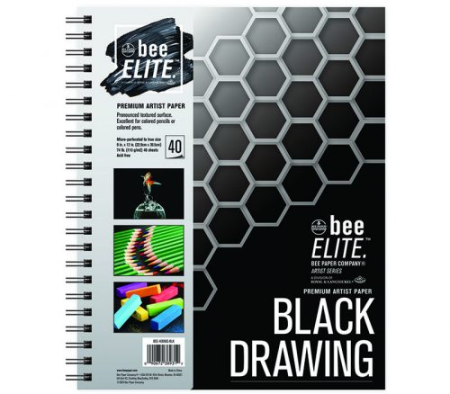 Bee Paper Bee Elite Black Paper Drawing Pad - 9x12