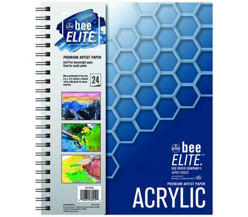 Bee Paper Bee Elite Side Bound Acrylic Paper Pad - 9x12