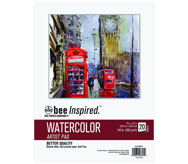 Bee Paper Bee Inspired Top Spiral Watercolor Pad - 9x12