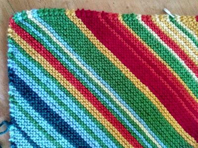 Create a Bias Knit Temperature Blanket in progress