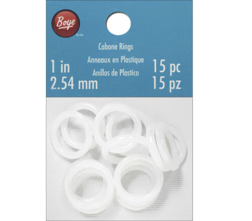 Boye - Cabone Ring 1-inch White 15 Piece