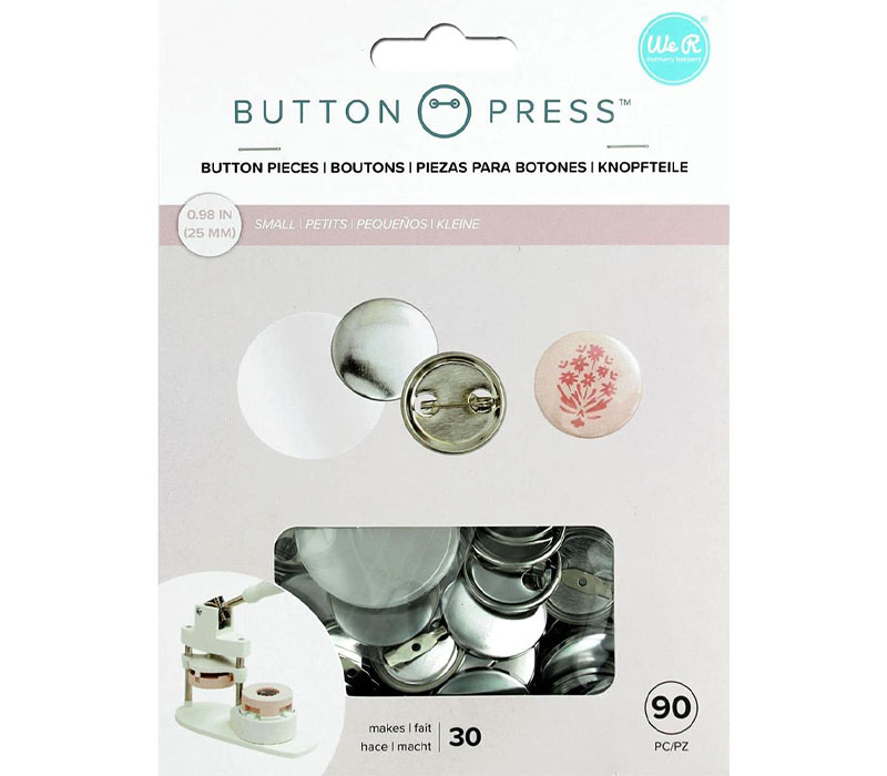 We R Memory Keepers Button Press Keychain Kit, Makes 3, 1.45 Inch, 37 MM,  Easy to Use, DIY Craft, Crafts, Perfect for Any Occasion, Paper, Kids, Any