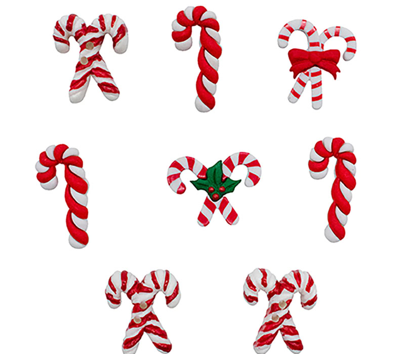 Novelty Buttons Candy Cane Lane #4767