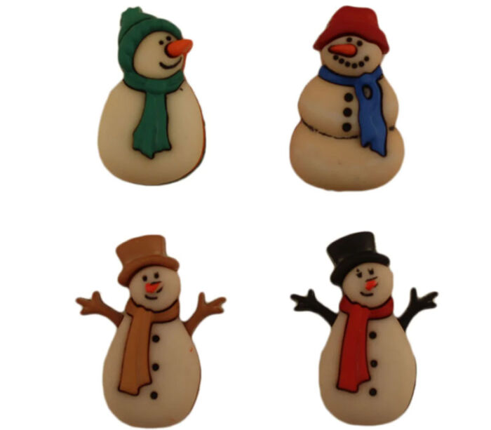 Novelty Buttons Old Fashioned Snowmen #4791