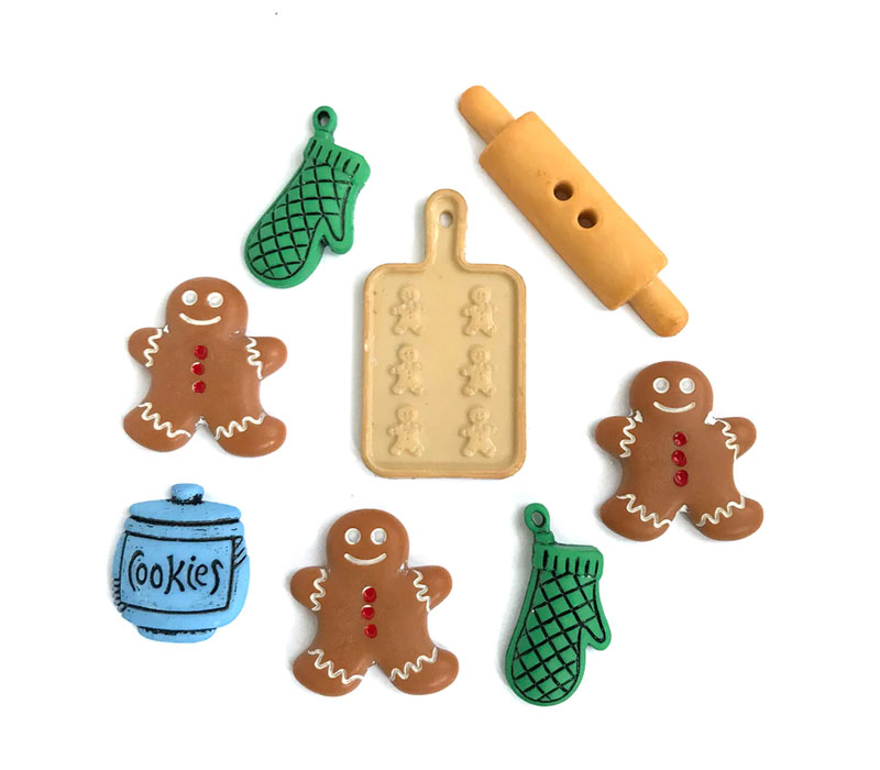 Novelty Buttons Holiday Baking #4805
