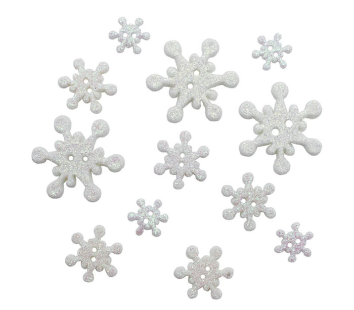 Novelty Buttons Glistening Snow #4839