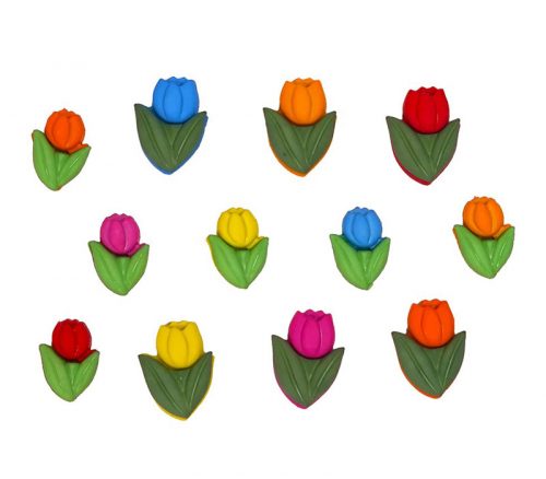 Novelty Buttons Lil Blooms Tulips #4255