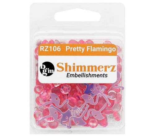Buttons Galore Shimmerz - Party Flamingo