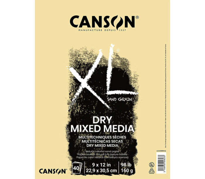 Canson XL Dry Mixed Media Pad - 9-inch x 12-inch - Natural - 40 Sheets