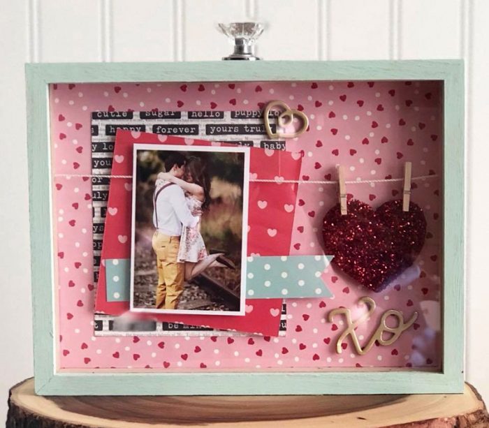 Shadow Box with clothespin line - Craft Frame