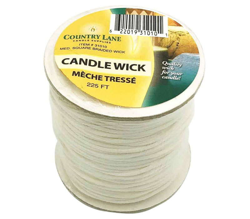 Country Lane Bleached Candle Wick Spool - 225-foot - Medium