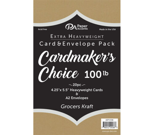 Cardmakers Choice Card and Envelope 4-1/4-inch x 5-1/2-inch 100-pounds Grocers Kraft 20 Piece