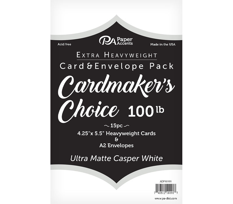 Cardmakers Choice Card and Envelope 4-1/4-inch x 5-1/2-inch 100-pounds Casper White 15 Piece
