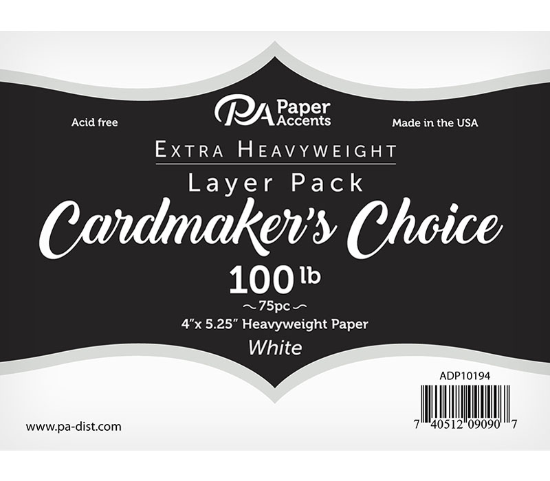 Cardmakers Choice Card Layer 4-inch x 5-1/4-inch 100-pounds White 75 Piece