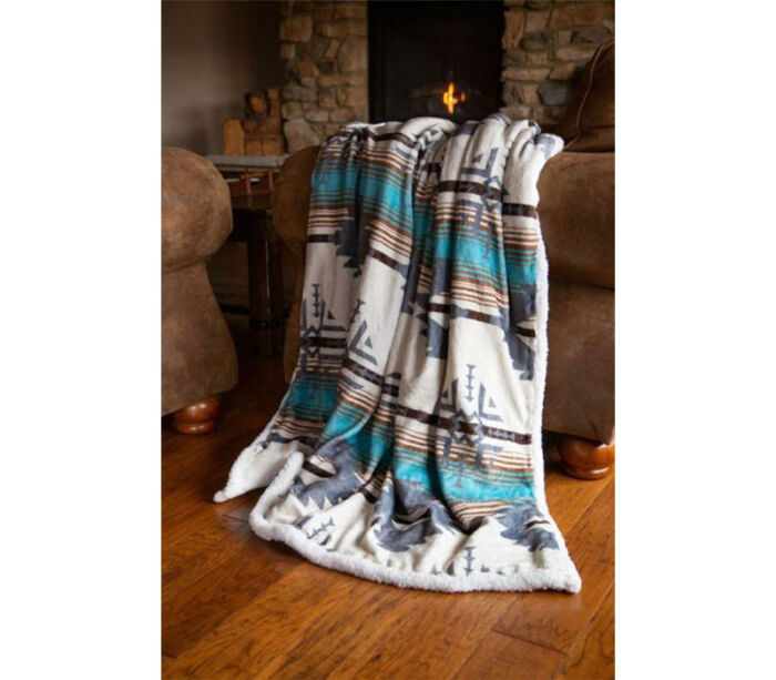 Carstens Plush Throw Blanket - Lone Mountain - 54-inch x 68-inch