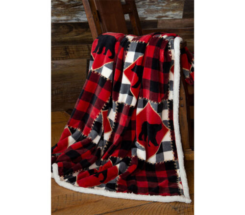 Carstens Plush Throw Blanket - Lumber Jack Bear - 54-inch x 68-inch