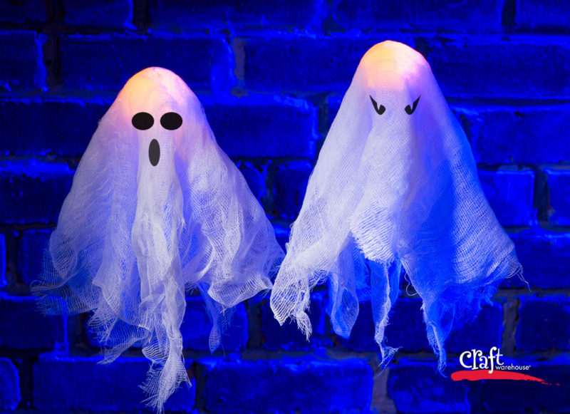 Making Cheesecloth Ghosts at Craft Warehouse