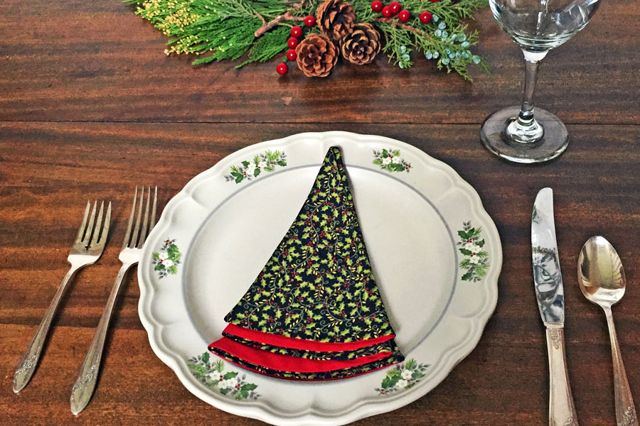 Create Festive Christmas Tree Napkins