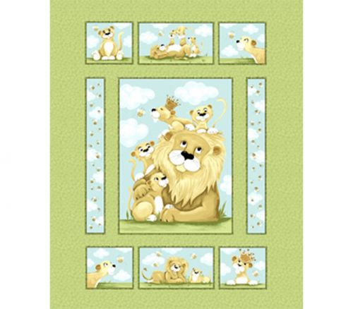 Fabric - Susybee Lyon The Lion 36-inch x 44-inch Panel