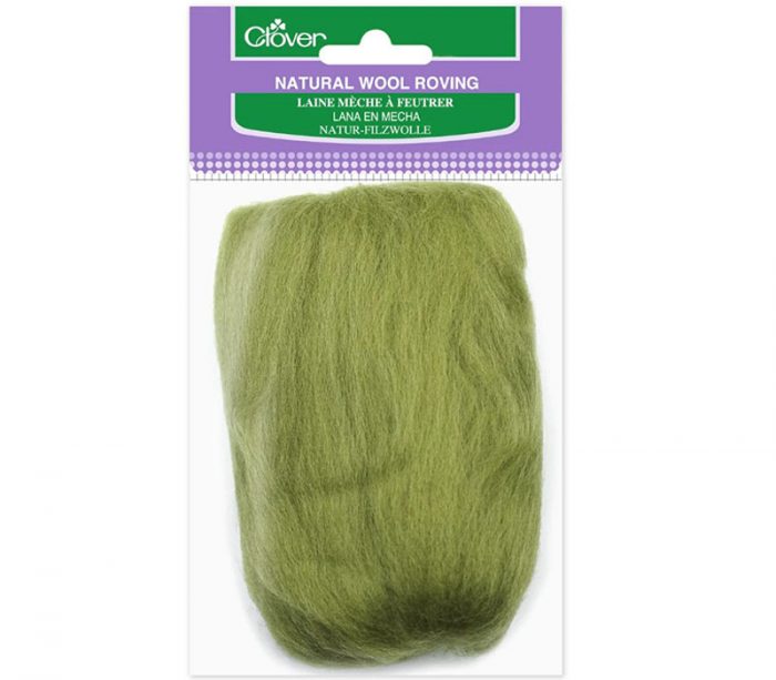 Clover Wool Roving 0.3oz - Moss Green
