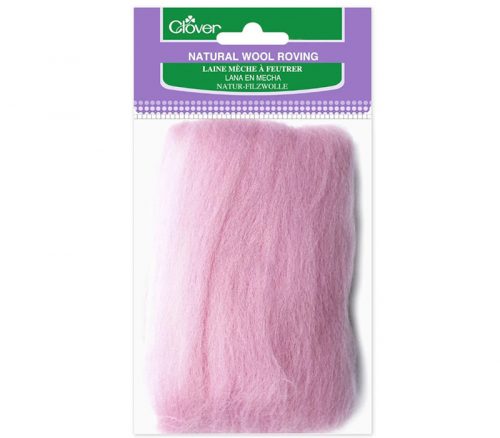 Clover Wool Roving 0.3oz - Pink