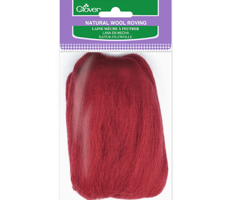 Clover Wool Roving 0.3oz - Red