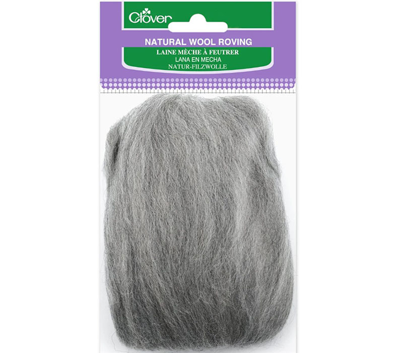 Clover Wool Roving 0.3oz - Ash Grey