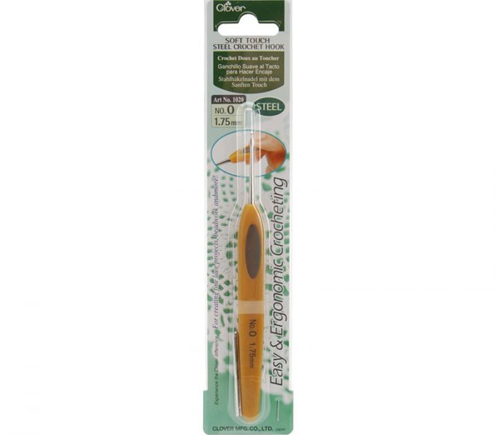 Clover Soft Touch Steel Crochet Hook Size 0 - 1.75mm #1020