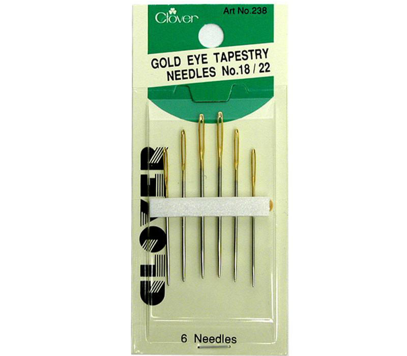 Clover Hand Needle - Gold Eye Tapestry - #18/22 - 6 Piece - Craft