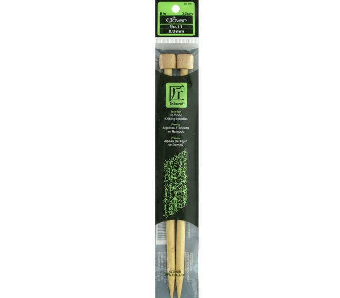 Clover - Bamboo Knitting Needle Single Point 9-inch 11