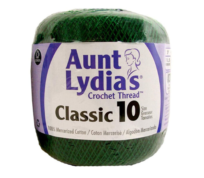 Coats And Clark - Aunt Lydia's Classic Crochet Size 10 Forest Green