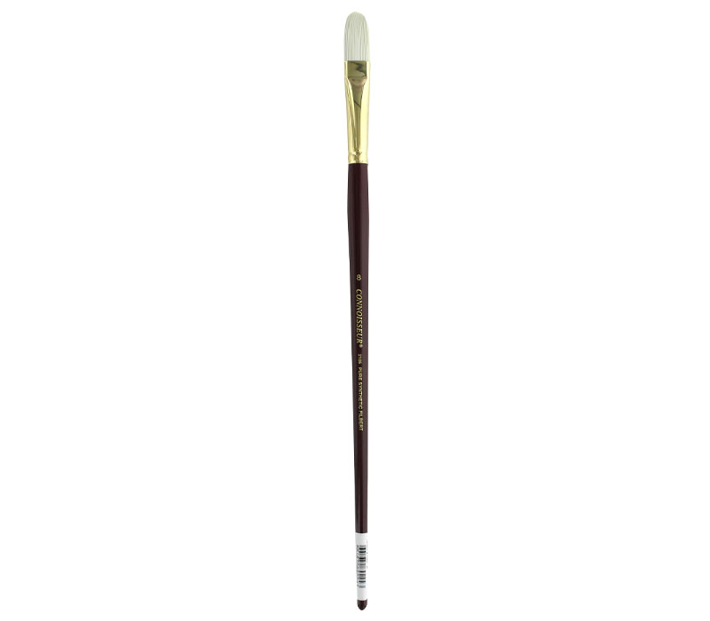 Connoisseur - Pure Synthetic Bristle Brush Filbert Long Handle #8
