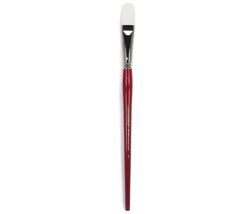 Connoisseur - White Taklon Brush All Media Long Handle Filbert #8