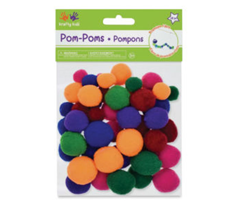 Essentials by Leisure Arts Yarn Pom Poms - Assorted Pastel - 1 to